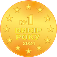 "Vybir Roku №1 2024" award medal.